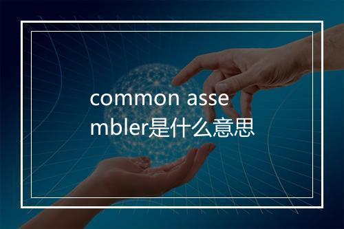 common assembler是什么意思