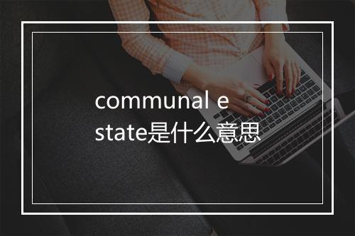 communal estate是什么意思