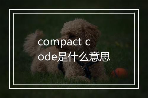 compact code是什么意思