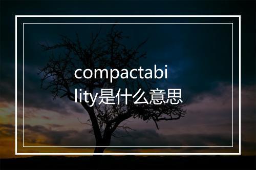 compactability是什么意思