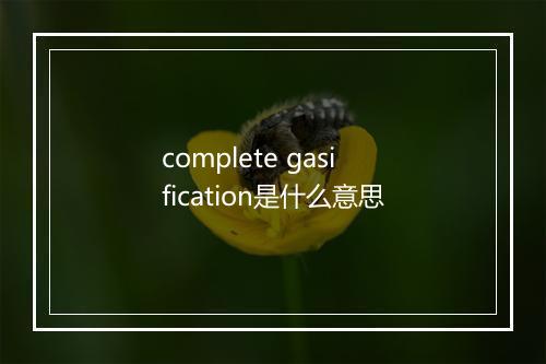 complete gasification是什么意思