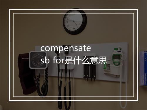 compensate sb for是什么意思