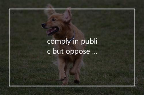 comply in public but oppose in private是什么意思