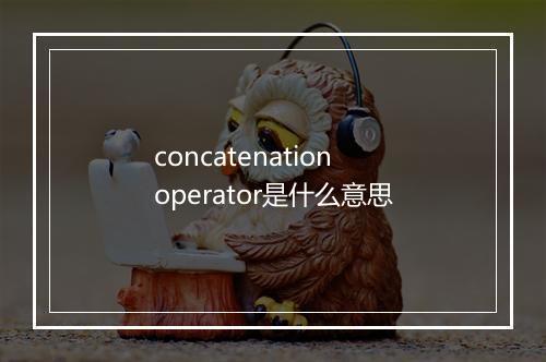 concatenation operator是什么意思