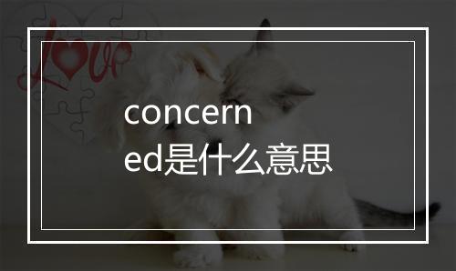 concerned是什么意思