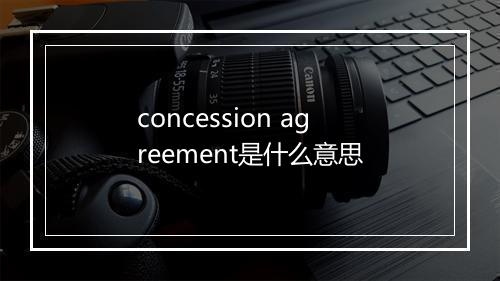 concession agreement是什么意思