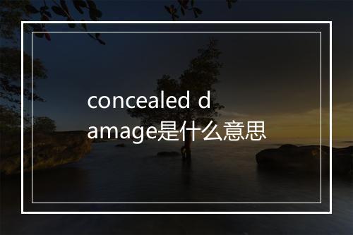 concealed damage是什么意思