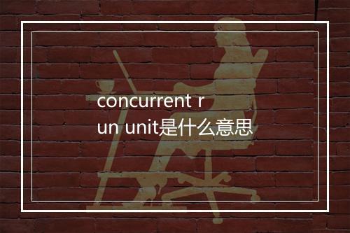 concurrent run unit是什么意思