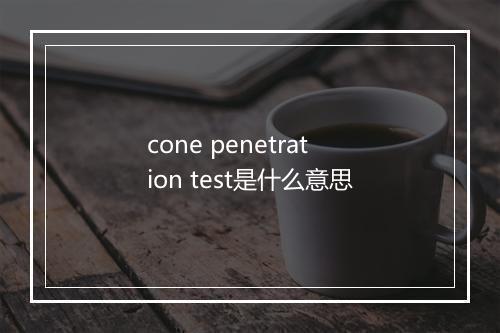 cone penetration test是什么意思