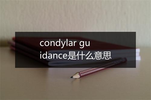 condylar guidance是什么意思