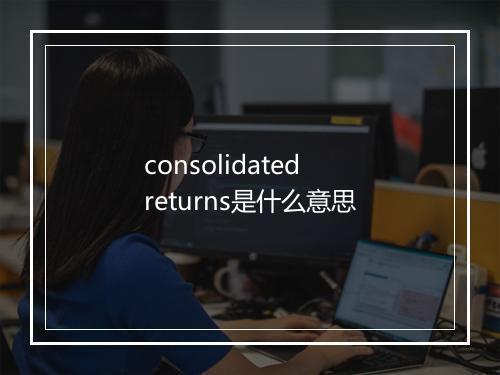 consolidated returns是什么意思