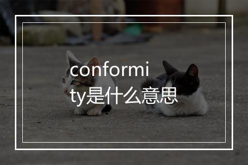 conformity是什么意思