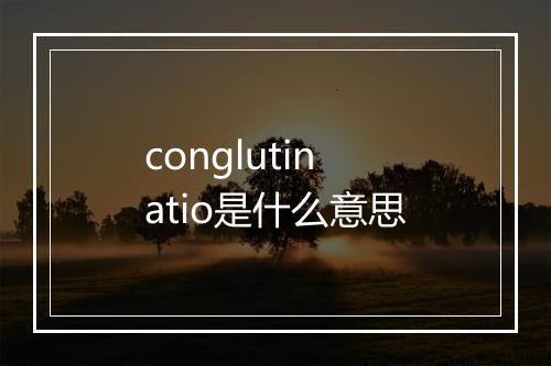 conglutinatio是什么意思