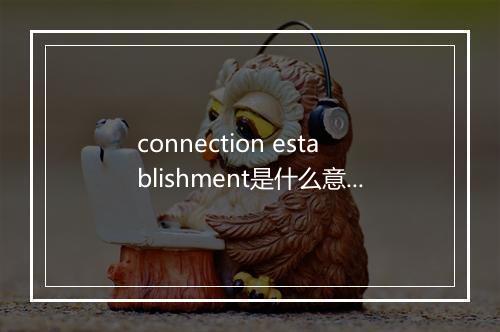 connection establishment是什么意思