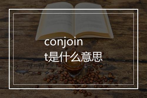 conjoint是什么意思