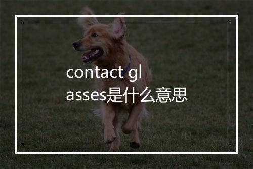 contact glasses是什么意思