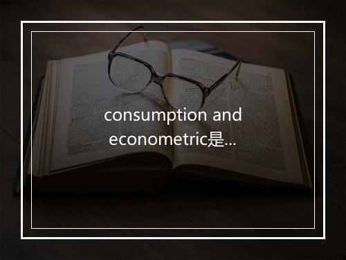 consumption and econometric是什么意思