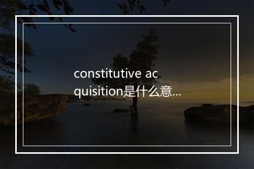 constitutive acquisition是什么意思