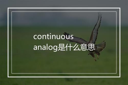 continuous analog是什么意思