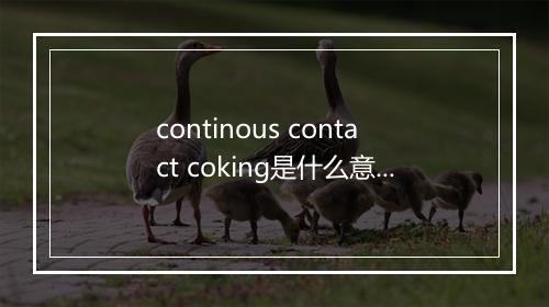 continous contact coking是什么意思