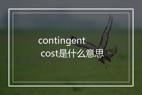 contingent cost是什么意思