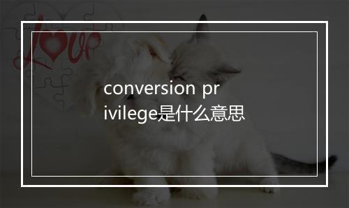 conversion privilege是什么意思