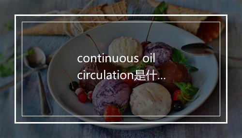 continuous oil circulation是什么意思