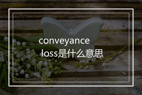 conveyance loss是什么意思