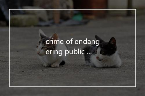 crime of endangering public affairs是什么意思