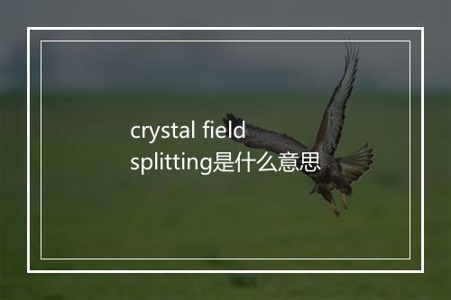 crystal field splitting是什么意思