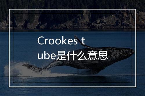 Crookes tube是什么意思