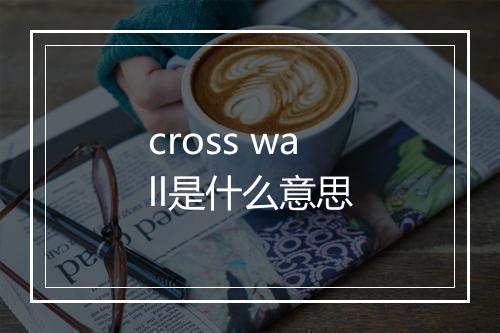 cross wall是什么意思