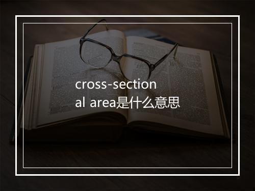 cross-sectional area是什么意思