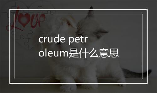 crude petroleum是什么意思