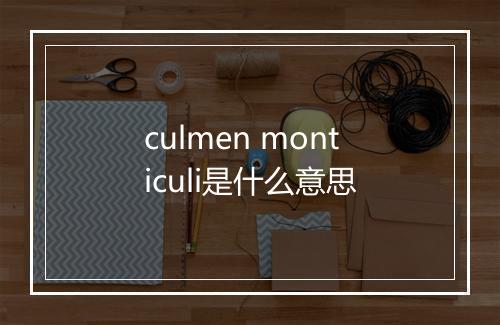 culmen monticuli是什么意思