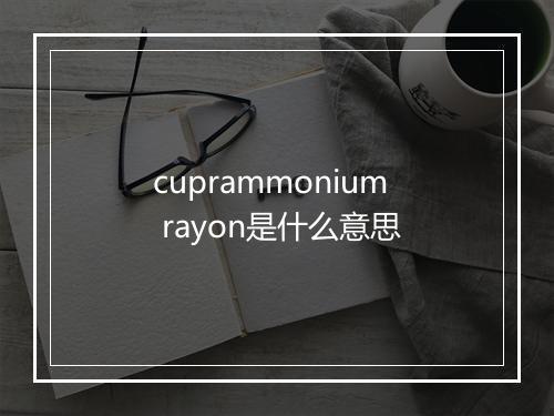 cuprammonium rayon是什么意思