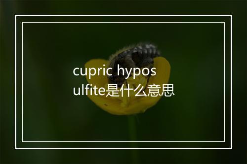 cupric hyposulfite是什么意思