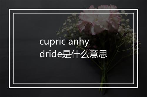 cupric anhydride是什么意思