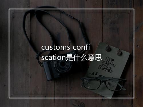 customs confiscation是什么意思