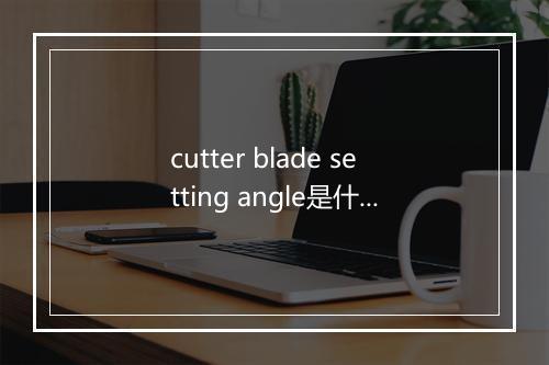 cutter blade setting angle是什么意思