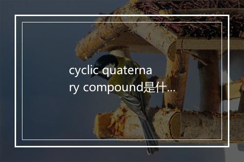 cyclic quaternary compound是什么意思