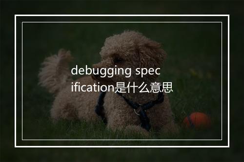 debugging specification是什么意思