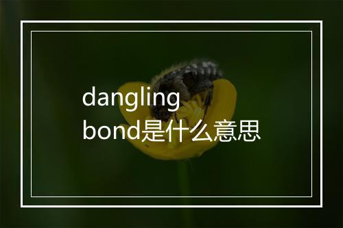 dangling bond是什么意思