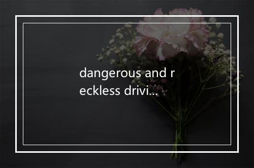 dangerous and reckless driving是什么意思