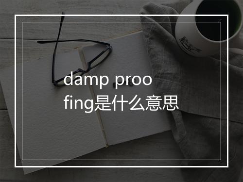 damp proofing是什么意思