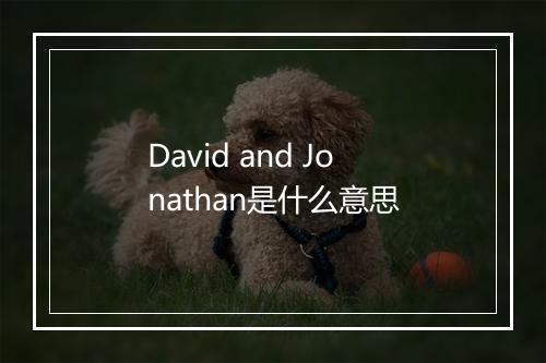 David and Jonathan是什么意思