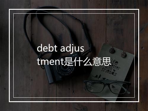 debt adjustment是什么意思