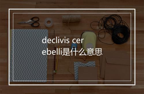 declivis cerebelli是什么意思