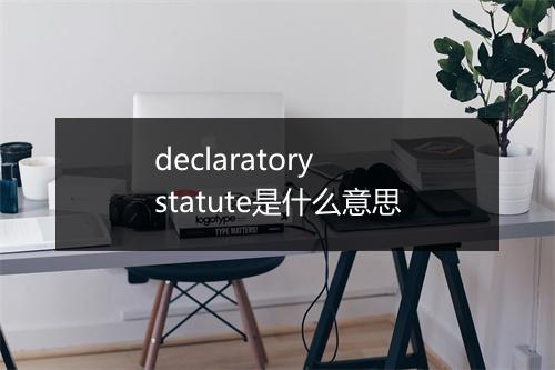 declaratory statute是什么意思