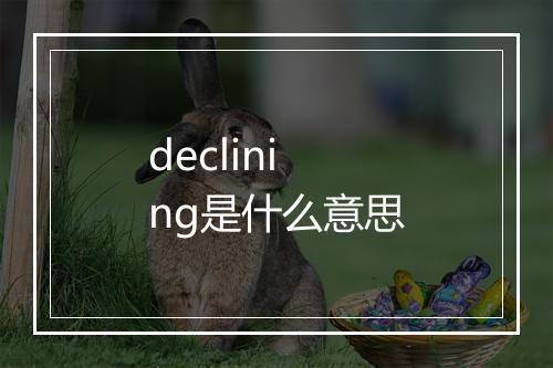 declining是什么意思